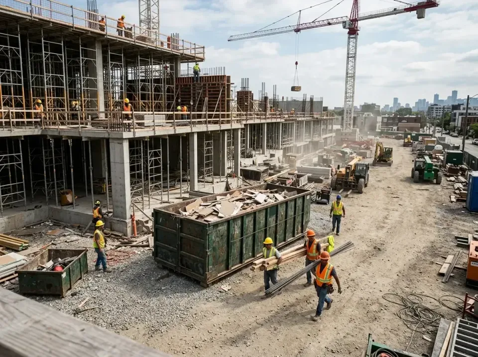 commercial-construction-site-w-002 — frequently asked questions, Low Cost Construction Dumpster Rental in Kasson, MN